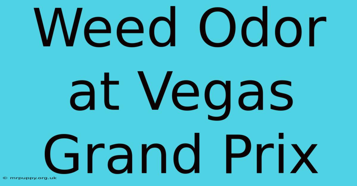 Weed Odor At Vegas Grand Prix