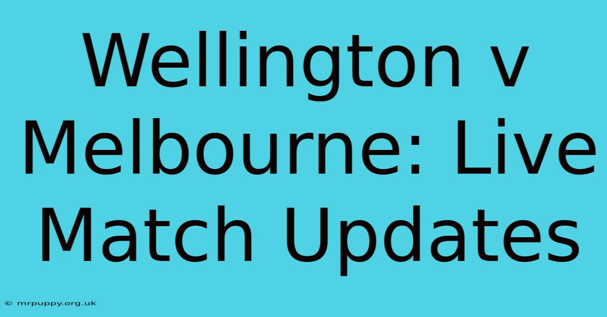 Wellington V Melbourne: Live Match Updates