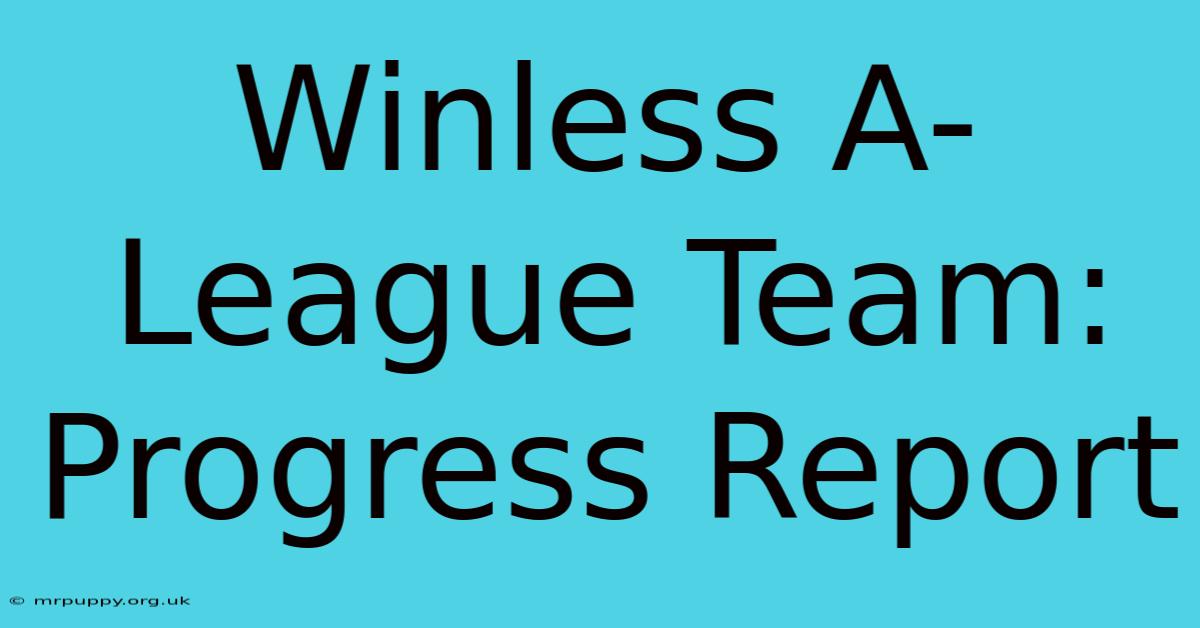 Winless A-League Team: Progress Report