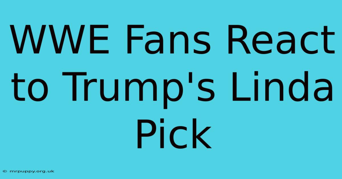 WWE Fans React To Trump's Linda Pick