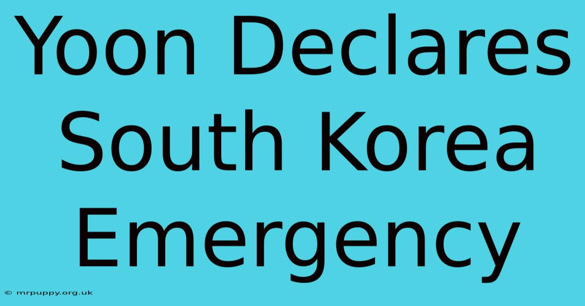 Yoon Declares South Korea Emergency